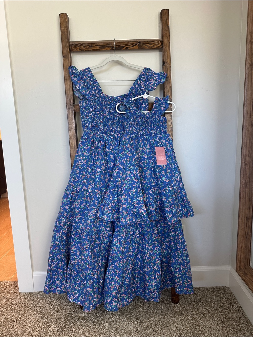 Mommy and Me Ivy City Co Hailey dress in blue floral